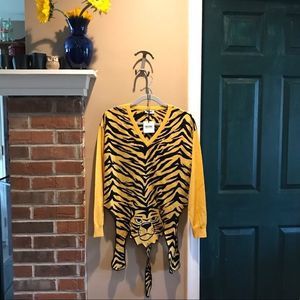 NWT $555 Moschino | Cheap & Chic |Intarsia | Wool | Cotton Tiger & Tail Sweater